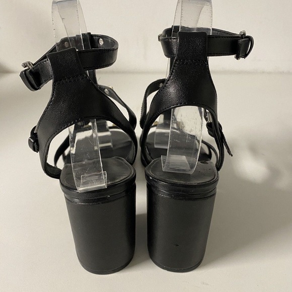 Rebecca Minkoff Lenore Sandal Block Heel Open Toe Black Studded Ankle St… - Picture 5 of 9